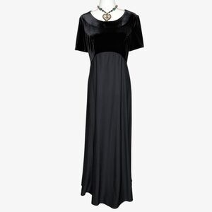 Black velvet maxi formal dress